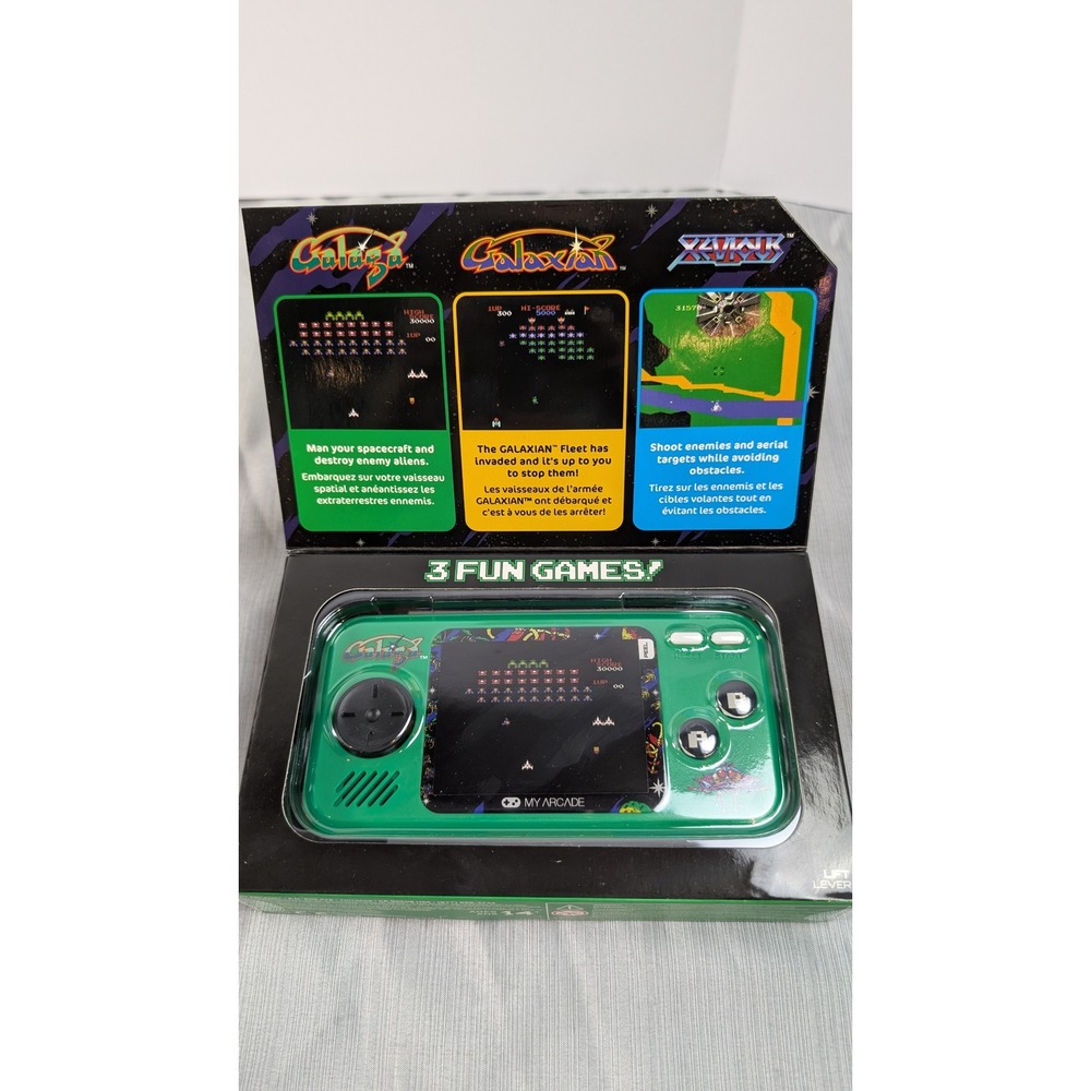 My Arcade Galaga Pocket Player DGUNL-3244 Green Handheld Retro Gaming System